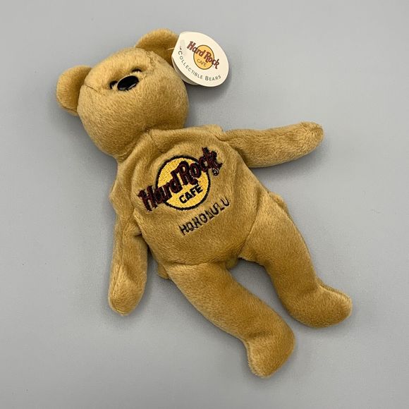 Hard Rock Cafe Honolulu Isaac Beara 1st in series Plush Brown Beanie Bear - Picture 2 of 8